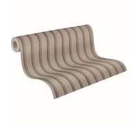 A.S. Création Carta da parati in tessuto non tessuto con motivo a pannelli 0,53 x 10,05 m - beige, marrone, grigio - Carta da parati a pannelli effetto legno Made in Germany - 790411
