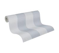 A.S. Création Carta da parati in tessuto non tessuto con strisce di colore blu e grigio, di alta qualità, 397997 - 10,05 m x 0,53 m - Carta da parati per soggiorno - Made in Germany