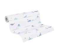 A.S. Création Carta da parati in tessuto non tessuto Little Love, 10,05 m x 0,53 m, blu, grigio, bianco, made in Germany 381301 38130-1