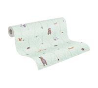 A.S. Création Carta da parati in tessuto non tessuto, motivo foresta, Little Love, 10,05 m x 0,53 m, verde, marrone, arancione, made in Germany 381192 38119-2