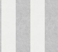 A.S. Création Carta da parati in tessuto non tessuto - Carta parati a righe in grigio, crema e bianco - Carta da parati per diverse stanze - Carta da parati in tessuto non tessuto in 10,05 m x 0,53 m