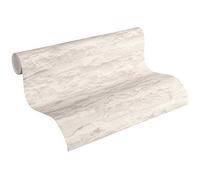 A.S. Création Carta Da Parati Mattoni Elements Carta da parati tessuto non tessuto 10.05 m x 0.53 m Crema Bianco Prodotto in Germania 959083 95908-3