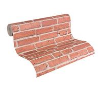 A.S. Création Carta Da Parati Mattoni Elements Carta da parati tessuto non tessuto 10.05 m x 0.53 m Rosso Beige Prodotto in Germania 942831 94283-1