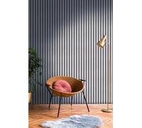 A.S. Création Carta da parati non tessuta con motivo a pannelli con effetto metallizzato 0,53 x 10,05 m - nero grigio blu metallizzato - Carta da parati effetto legno made in Germany - 786273