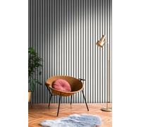 A.S. Création Carta da parati non tessuta con motivo a pannelli murali con effetto metallizzato 0,53 x 10,05 m - nero argento metallizzato - carta da parati effetto legno made in Germany - 786271