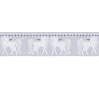 A.S. Création Carta da parati per cameretta Lilly & Luis - Carta da parati in tessuto non tessuto con effetto unicorno - 5,00 m x 0,13 m - Grigio, rosa, bianco - Prodotto in Germania - 771471