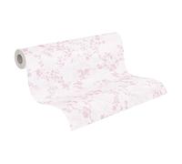 A.S. Création Carta da parati per cameretta Lilly & Luis - Carta da parati in tessuto non tessuto con motivo di rami - 10,05 m x 0,53 m - Crema, rosa - Prodotto in Germania - 770791