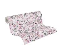 A.S. Création Carta da parati per cameretta Lilly & Luis - Carta da parati in tessuto non tessuto con motivo floreale - 10,05 m x 0,53 m - Multicolore, rosa, viola - Prodotto in Germania - 771361