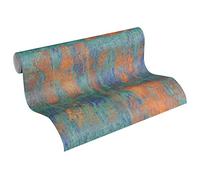 A.S. Création Carta Da Parati Vintage Elements Carta da parati tessuto non tessuto 10.05 m x 0.53 m Blu Marrone Rame Prodotto in Germania 361181 36118-1