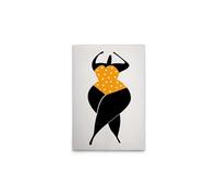 A.S. Création DD131851 - Stampa su tela, stile retrò, da donna, silhouette gialla, colore: crema, nero, 50 x 75 cm