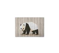 A.S. Création DD132050 - Stampa su tela, effetto legno, motivo: panda - da parete, colore: grigio, nero, 75 x 50 cm