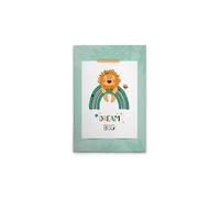 A.S. Création DD132475 - Stampa su tela per cameretta dei bambini, motivo: leone con arcobaleno, colore: verde, bianco, 50 x 75 cm