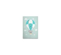 A.S. Création DD132536 - Stampa su tela con mongolfiera per cameretta dei bambini, motivo: elefante, colore: verde, bianco, 40 x 60 cm