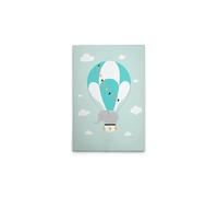 A.S. Création DD132537 - Stampa su tela con mongolfiera per cameretta dei bambini, motivo: elefante, colore: verde, bianco, 50 x 75 cm