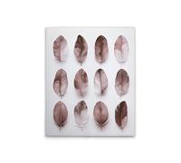 A.S. Création DD132892 - Stampa su tela, motivo: piume rosa, grigio, 40 x 50 cm