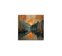 A.S. Création DD133268 - Stampa su tela con tramonto in beige, blu, 50 x 50 cm