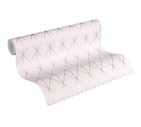 A.S. Création Designdschungel by Laura N. - Carta da parati in tessuto non tessuto con design scandinavo opaco, lucido, 10,05 m x 0,53 m, colore: rosa metallizzato, Made in Germany, 365753 36575-3