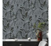 A.S. Creation | Famous Garden | 393461 | Carta da parati in tessuto non tessuto | Alberi e foglie | 10.05 x 0.53 m | Nero