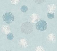 A.S. Création Life 4 356073 35607-3 - Carta da parati in tessuto non tessuto, 10,05 x 0,53 m, colore: blu/bianco metallizzato