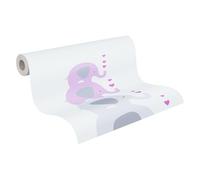A.S. Création Little Love 381352 - Carta da parati in tessuto non tessuto con simpatici elefanti senza PVC, colore: Rosa/Grigio/Bianco opaco