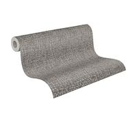 A.S. Création Vibes & Styles Jan Studio Sense & Surface 791125 - Carta da parati in tessuto non tessuto, con motivo a trama intrecciata, 10,05 m x 0,53 m, colore: Grigio/Metallizzato