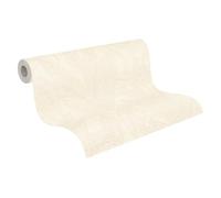 A.S. Création Vliestapete mit Blatt-Struktur in Creme, Grau, Grün - Florale Blättertapete 10,05 m x 0,53 m by COSMOPOLITAN - 790641