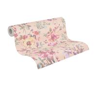 A.S. Création Vliestapete mit Blüten-Design in Rosa, Metallic, Grün, Pink, Gelb - Romantische Blumentapete 10,05 m x 0,53 m by COSMOPOLITAN - 790613