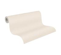 A.S. Création Vliestapete mit Textilstruktur in Grau, Creme, Grün - einfarbige Tapete 10,05 m x 0,53 m Unitapete by COSMOPOLITAN - 790657