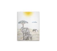 A.S. Création WTD DD129416 - Stampa su tela, motivo: elefanti Safari, colore: beige, blu, 30 x 40 cm