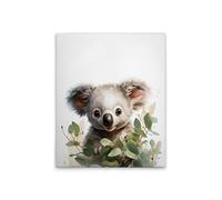 A.S. Création WTD DD132989 - Stampa su tela per cameretta dei bambini, motivo: koala, colore: bianco, verde, 40 x 50 cm