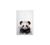 A.S. Création WTD DD132998 - Stampa su tela per cameretta dei bambini, motivo: panda per bambini, colore: bianco, nero, 50 x 75 cm