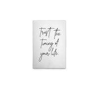 A.S. Création WTD DD133123 - Stampa su tela, motivo: Trust The Timing Of Life, colore: bianco, nero, 50 x 75 cm