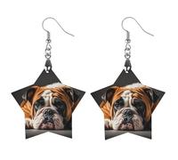 A Sad Bulldog Orecchini in legno da donna, gioielli vintage eleganti in legno, orecchini leggeri per matrimoni, feste, regalo di tutti i giorni, Circular, Legno, Legno