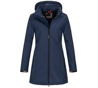 A. Salvarini - Giacca in softshell idrorepellente da donna, lunga, AS-131, blu navy, M