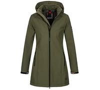 A. Salvarini - Giacca in softshell idrorepellente da donna, lunga, AS-131, verde scuro, M