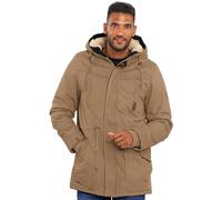 A. Salvarini - Parka invernale da uomo, con imbottitura in pelliccia effetto peluche, marrone chiaro, M