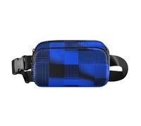 A scacchi blu elettrico nero carino Cross Body Bag Belt Pack per donna d'affari impermeabile con cinghia regolabile per ciclismo escursionismo palestra cintura para mujer