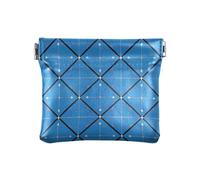 A scacchi Modello Freccia Blu Nero Moda Donna Piccola Cuoio Cambiamento Borsa Decorativa Organizzazione Sacchetti per le Donne monederos de Mujer para monedas