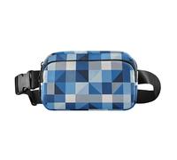 A scacchi Plain Blu Grigio Moda Fanny Marsupio per le Donne Uomini Resistente all'acqua con Cinghia Regolabile per lo Shopping Sport Lavoro bolsa de cintura para, A scacchi, tinta unita, blu, grigio,
