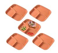 a scomparti per adulti, di servizio riutilizzabile a 3 scomparti, set di 5 con separazioni, per la casa e, frutta, verdura, insalata, riso e altro