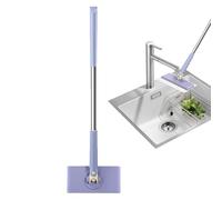 a secco, scopa compatta, con teste rotanti, set di per la pulizia, per pavimenti in legno, legno duro, laminato, piastrelle