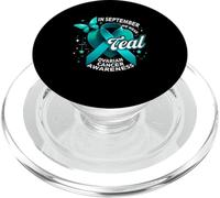 A settembre indossiamo farfalla per la consapevolezza del cancro ovarico color foglia di tè PopSockets PopGrip per MagSafe
