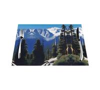 A Sierra Peaks Tovagliette all'americana intrecciate, 6 pezzi, per cucina, hotel, banchetto, decorazione della casa