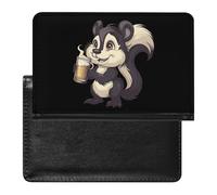 A Skunk with Beer Funny Passport Holder Wallet Cover Slim Travel Document Organizer con slot per carte di credito per donne uomini, Stile:, Taglia unica, MHXYZHW