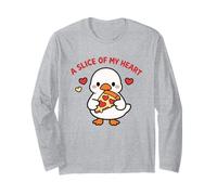 A Slice of My Heart Kawaii Oca Pizza Love Design Maglia a Manica