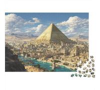 A Small Town in The Desert And A Huge Pyramid Puzzle 1000Pcs Decorazione Per La Casa. Rilassamento E Intelligence Per Adulti E Bambini Da 14 Anni 1000pcs (75x50cm)