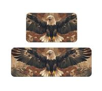 A Soaring Eagle Tappeto da cucina imbottito, set di 2 tappetini comodi per la decorazione della casa, tappetini da cucina per pavimenti antiscivolo lavabili, lavanderia 43 x 119 cm + 43 x 76 cm
