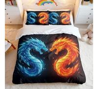 A Song of Ice and Fire Dual Dragons, set di biancheria da letto con stampa 3D, decorazione per camera da letto (05, king size, 240 x 220 cm, 50 x 75 cm x 2)