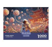 A Space Astronaut with A Helmet 1000 Pezzi Carta Premium Puzzle Astronaut with Cat Stimolante Jigsaw Educativo Regalo Per Adulti 52x38cm/1000pcs