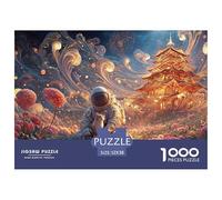 A Space Astronaut with A Helmet 1000 Pezzi Taglio Preciso Puzzle Astronaut with Cat Vivace Jigsaw Arredo Per Bambini 52x38cm/1000pcs